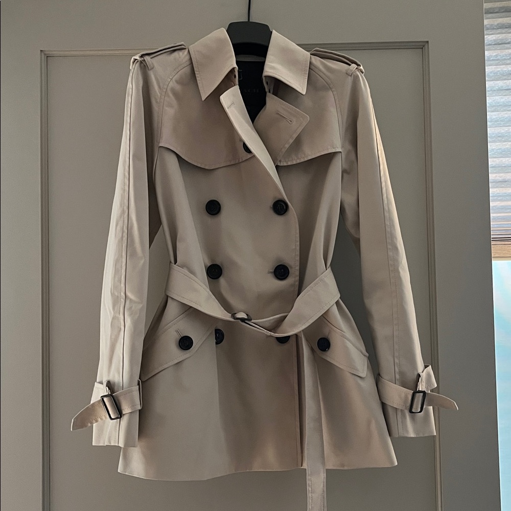 Coach | Solid short trench coat | Porcelain | Size S - Picture 2 of 15